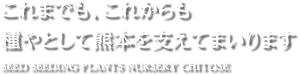 これまでも、これからも種やとして熊本を支えてまいります SEED SEEDING PLANTS NURSERY CHITOSE